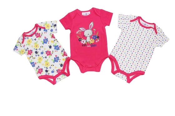 Red White Short Sleeve Bodysuit Baby Organic Cotton Newborn Clothes Breathable