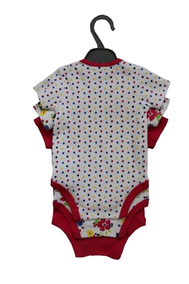 Red White Short Sleeve Bodysuit Baby Organic Cotton Newborn Clothes Breathable