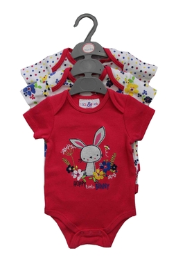 Red White Short Sleeve Bodysuit Baby Organic Cotton Newborn Clothes Breathable