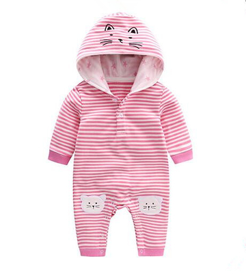 Kruippakjes Met een kap van de de Zuigelingsbaby van de de lente snakken de Nieuwe Stijl Koker met Mooie Dierlijke Kat