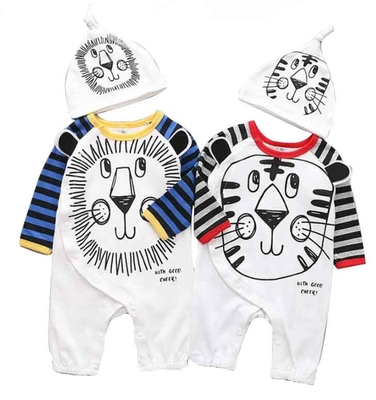 100% van katoenen van de de Kledingstukken Dikke Baby de Herfstjonge geitjes van de Kledingsreeksen de Babybodysuit Kleding