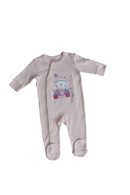 Katoenen van de borduurwerk voelen de Lange Koker Babypyjama's met Voeten het Comfortabele Dragen