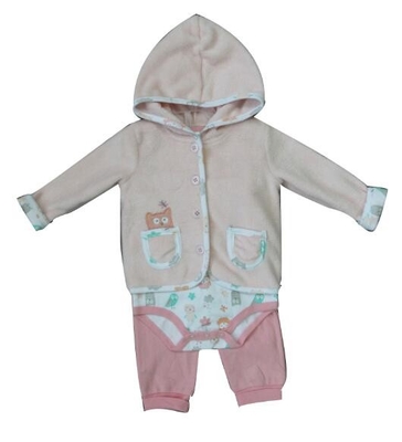 Lichtrose Jasje van de de Boutique Lange Koker van drie het Meisjeskleren van de Stuk het Leuke Pasgeboren Baby