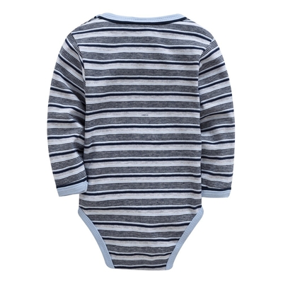 Van de Katoenen van de de herfststreep de Organische Lange Aangepaste Kleur Kokerbaby Kruippakje